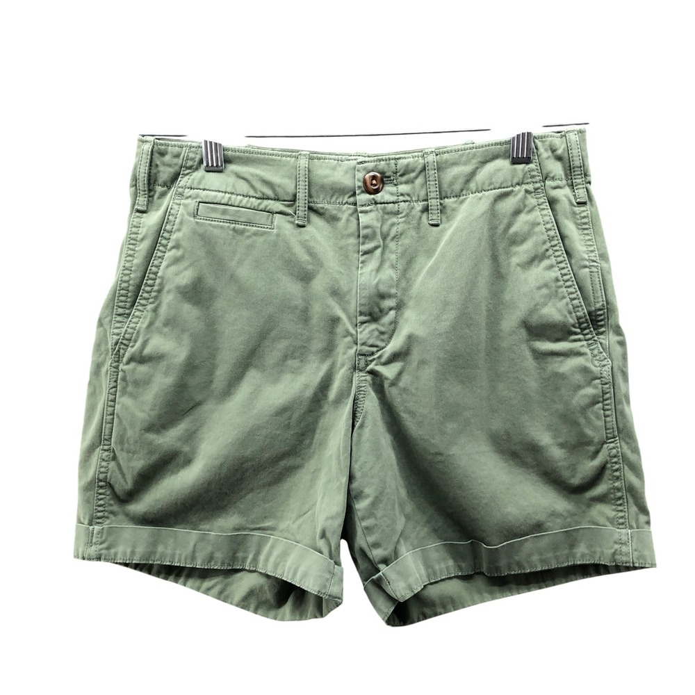 Gap 5'' Khaki Shorts Womens 2 Army Green Stretch Flat Front Mid Rise Chino‎